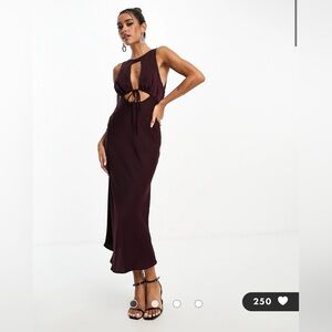 ASOS Cutout Satin Midi Dress